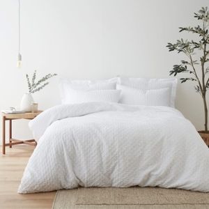west elm style 100% cotton textured duvet cover queen white